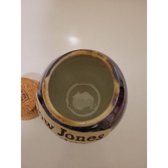 Tumbleweed Pottery NC Dow Jones Genius Cork Coin Blue Drip Pottery Bank Jar - Picture 3 of 6
